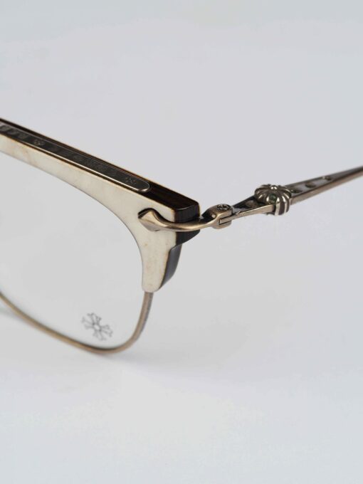 Chrome Hearts Glasses Sunglasses SLUNTRADICTION 52 – WHITE EBONY WOODANTIQUE SILVER 3