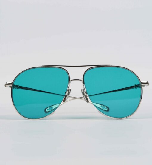 Chrome Hearts Glasses Sunglasses STEPPIN BLU – SHINY SILVERAQUA MARINE 4