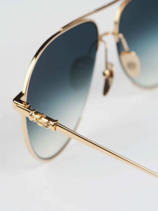 Chrome Hearts Glasses Sunglasses STEPPIN BLU – SKYSCRAPERGOLD PLATED 6