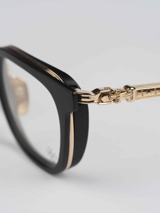 Chrome Hearts Glasses Sunglasses TELEVAGILIST – MATTE BLACK PLASTICGOLD PLATED 3