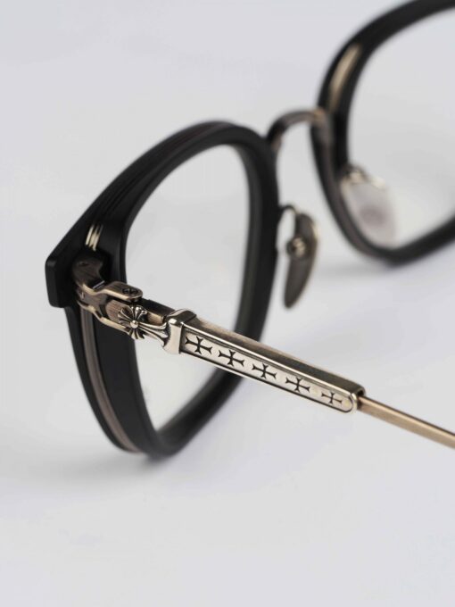 Chrome Hearts Glasses Sunglasses TELEVAGILIST – MATTE BLACKANTIQUE SILVER 9