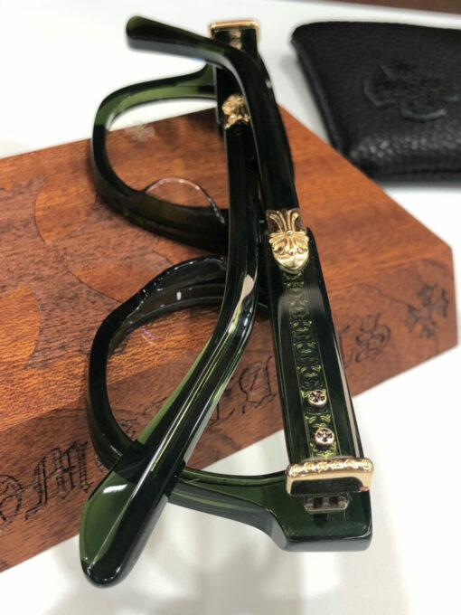 Chrome Hearts Glasses JENNA TAIL YEA DARK OLIVE GOLD 7